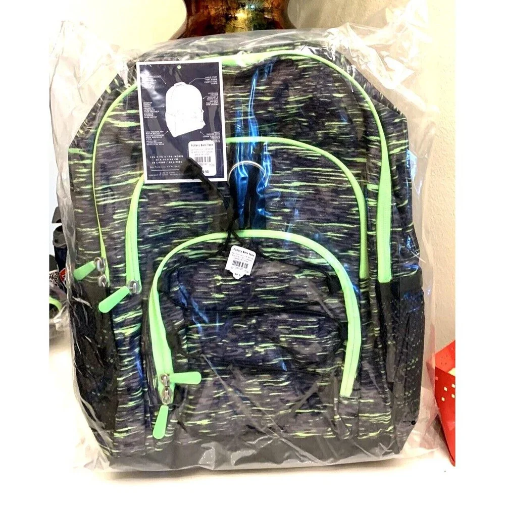 School Pottery Barn kids LARGE BACKPACK + LUNCH SET🚀 Travel bag sport boy green